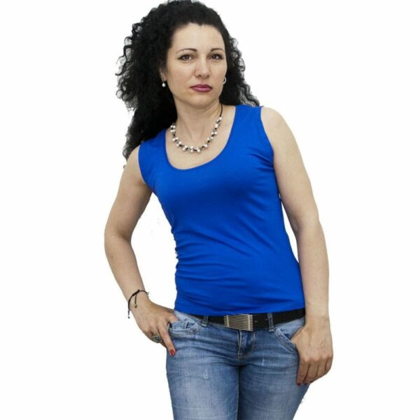 Блуза без ръкав турско синя