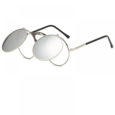 Сребърни огледални очила с капаци