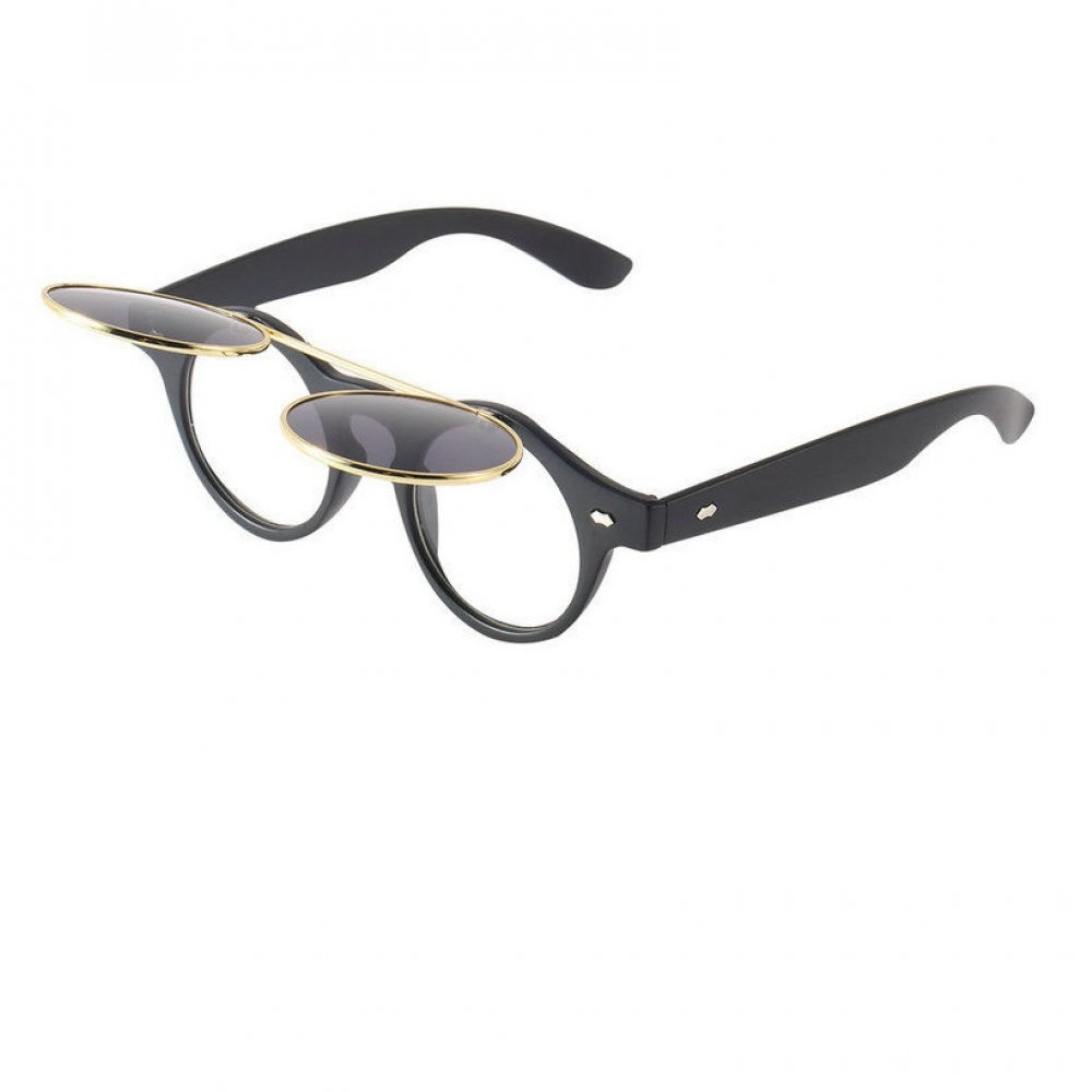 Черни рамки двойни очила златен кръг 3 Черни рамки двойни очила златен кръг - Image 3
