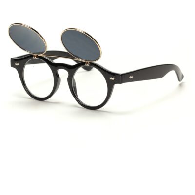 Черни рамки двойни очила златен кръг