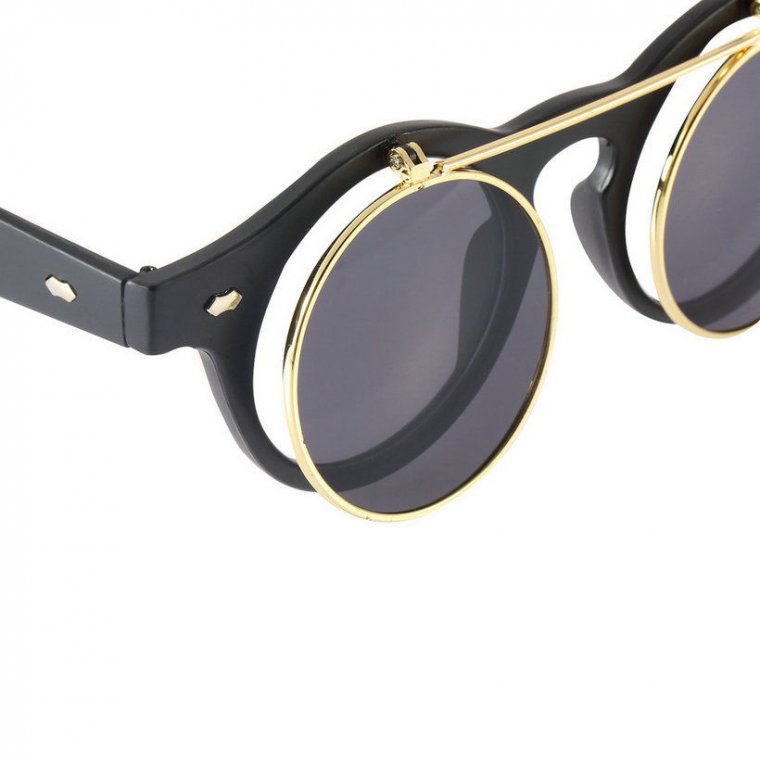 Черни рамки двойни очила златен кръг 7 Черни рамки двойни очила златен кръг - Image 7