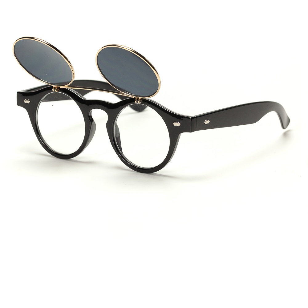 Черни рамки двойни очила златен кръг 1 Черни рамки двойни очила златен кръг