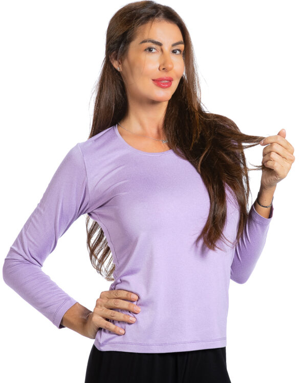 Дамска блуза светло лилав цвят