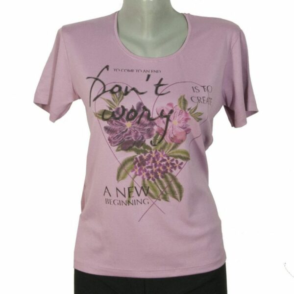 Дамска тениска розова с цветя