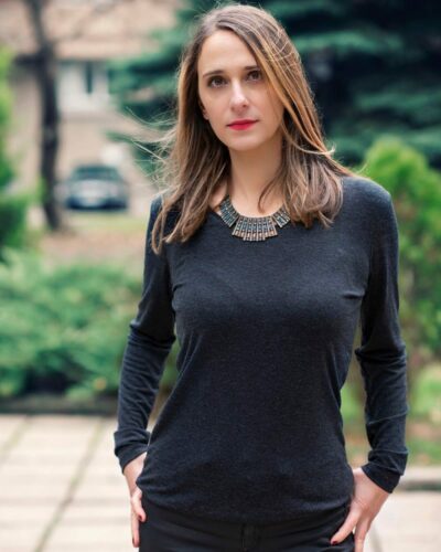 Дамска блуза с ангора черен цвят