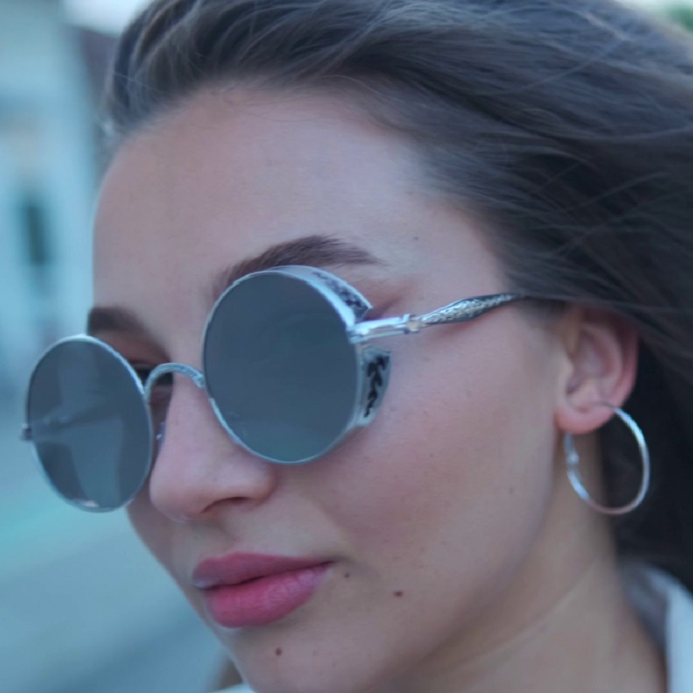 Сребърни кръгли слънчеви очила 2 Сребърни кръгли слънчеви очила - Image 2