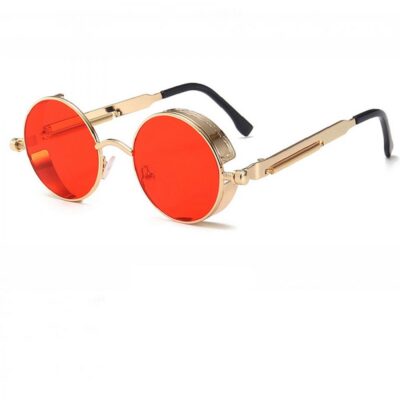 Златни очила кръгли червени