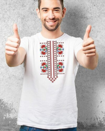 Мъжка тениска с българска шевица