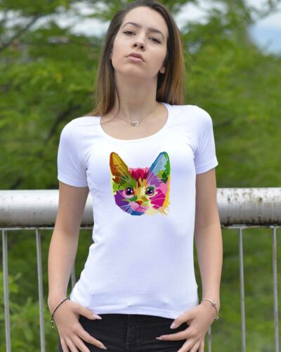 Тениска "Цветно коте"