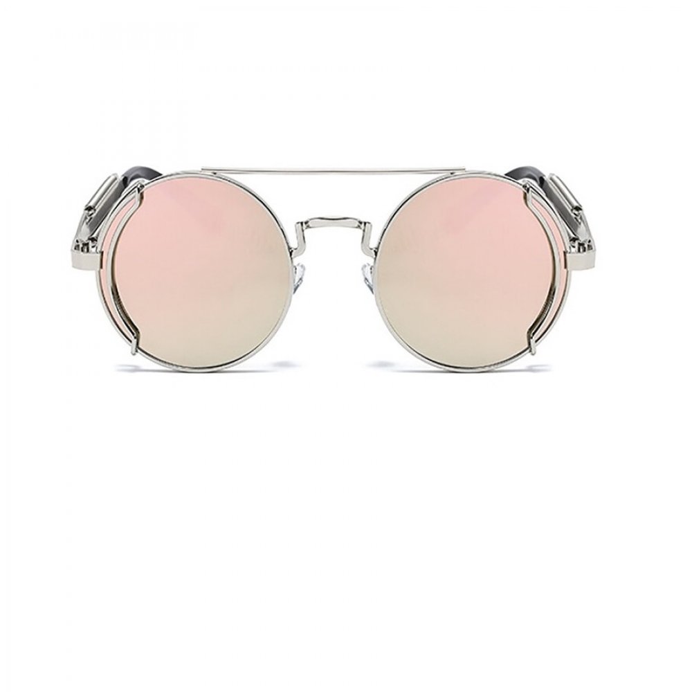 Кръгли сребърни очила розови стъкла 2 Кръгли сребърни очила розови стъкла - Image 2
