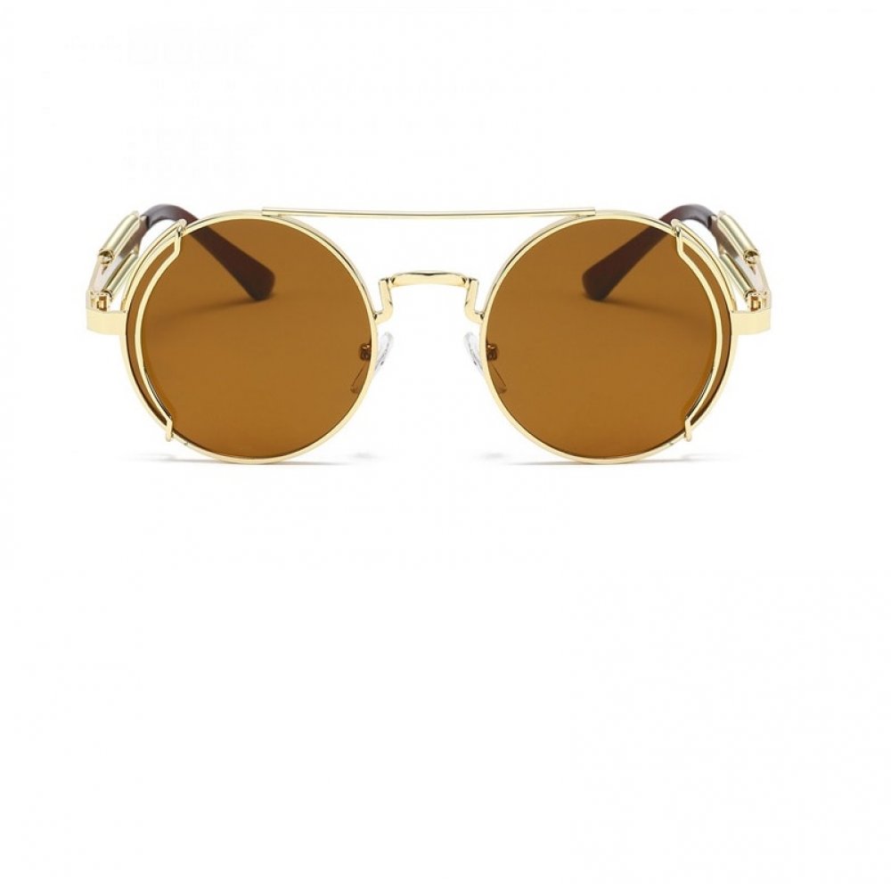 Златни кръгли очила с кафяви стъкла 2 Златни кръгли очила с кафяви стъкла - Image 2