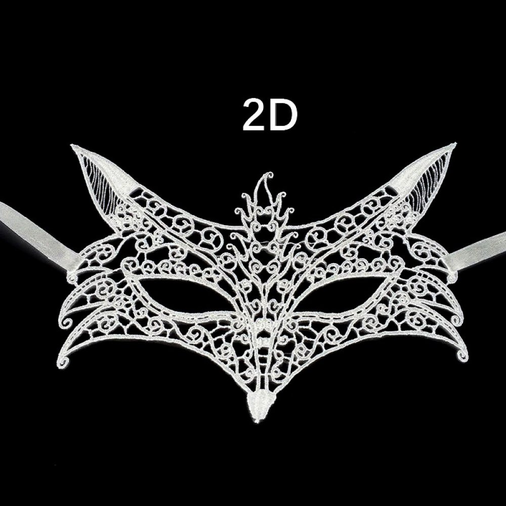 Бяла дамска маска за фирмено парти 1 Бяла дамска маска за фирмено парти