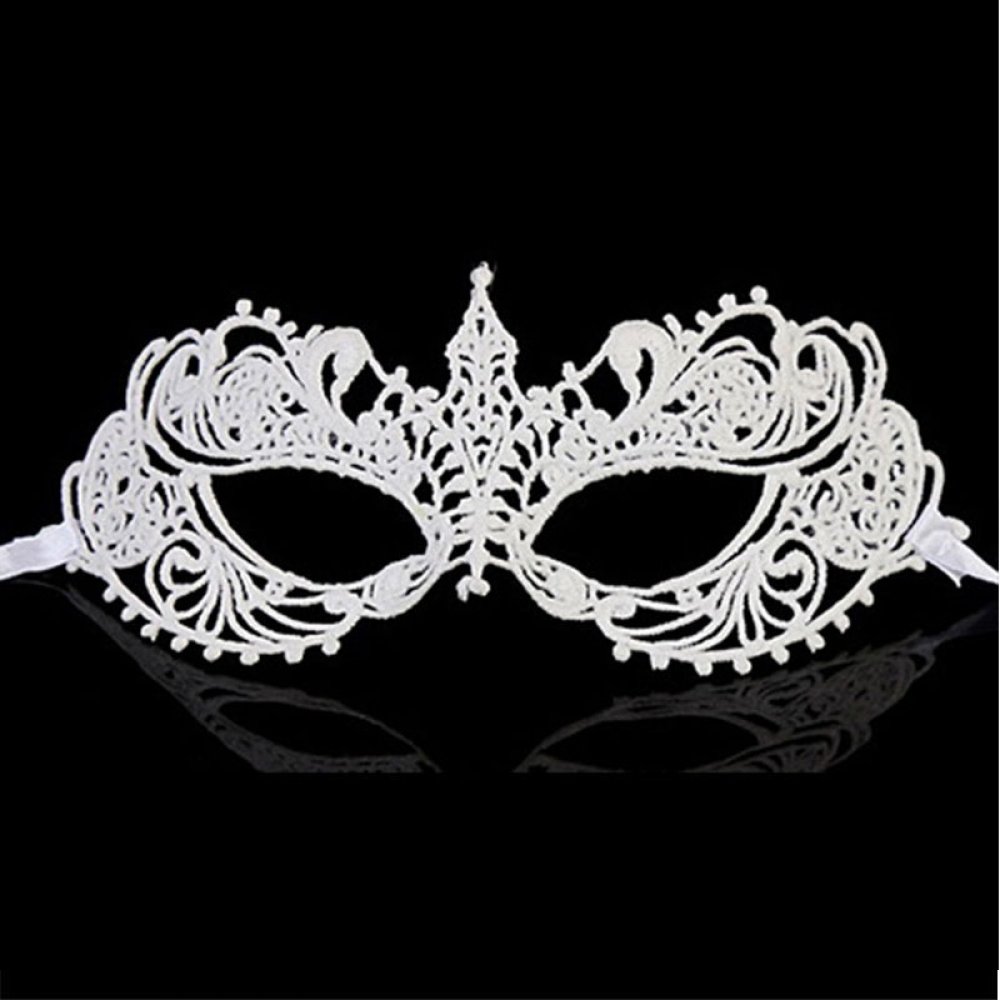 Дантелени бели парти маски 1 Дантелени бели парти маски