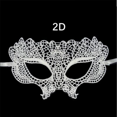 Красива бяла дамска парти маска