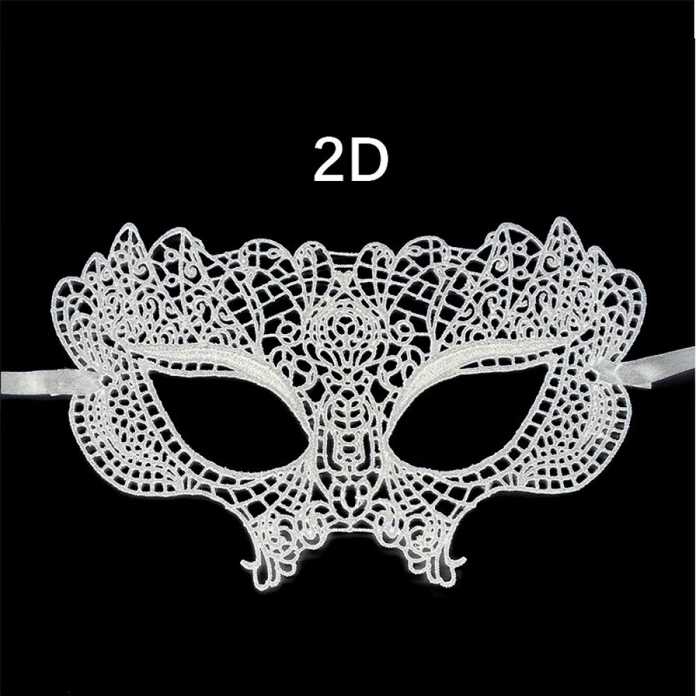 Красива бяла дамска парти маска 1 Красива бяла дамска парти маска