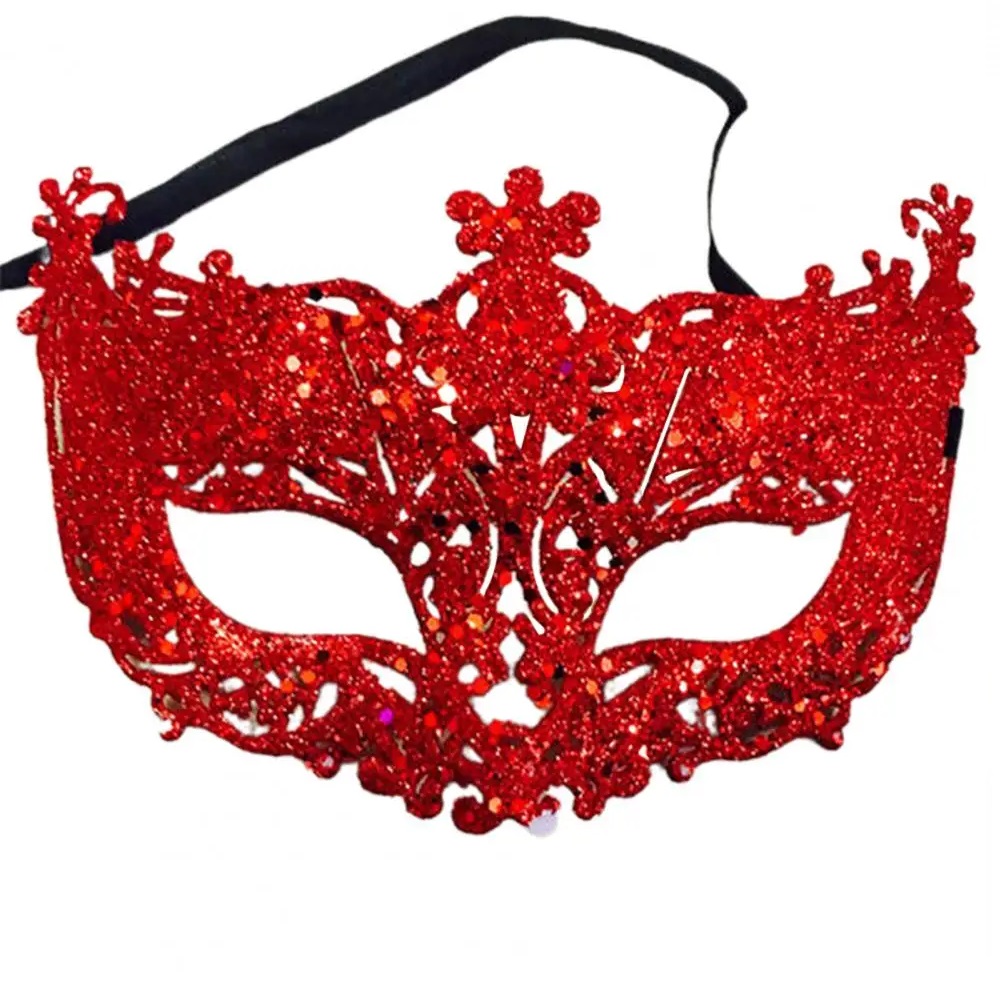 Червена дамска маска с блясък 2 Червена дамска маска с блясък - Image 2