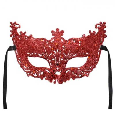 Червена дамска маска с блясък