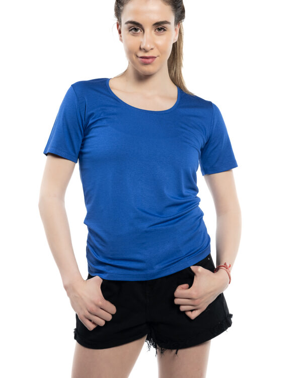 Блуза с къс ръкав турско син цвят
