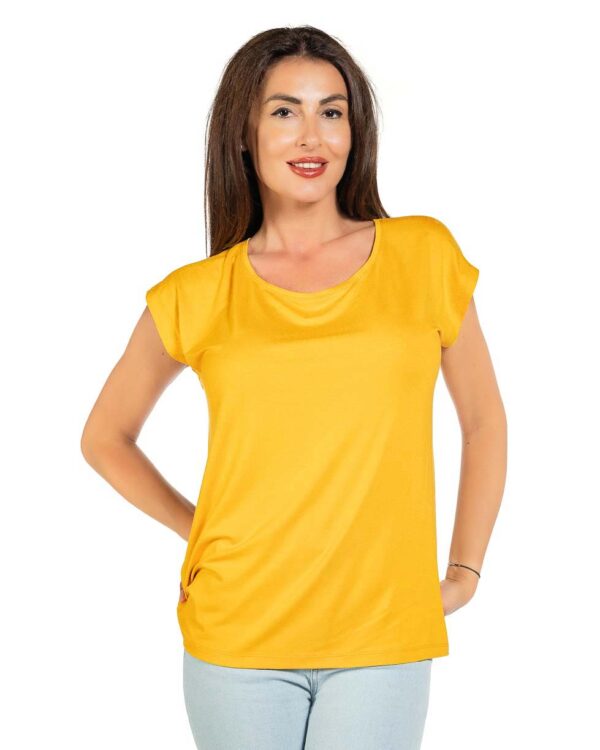 Свободна блуза цвят горчица