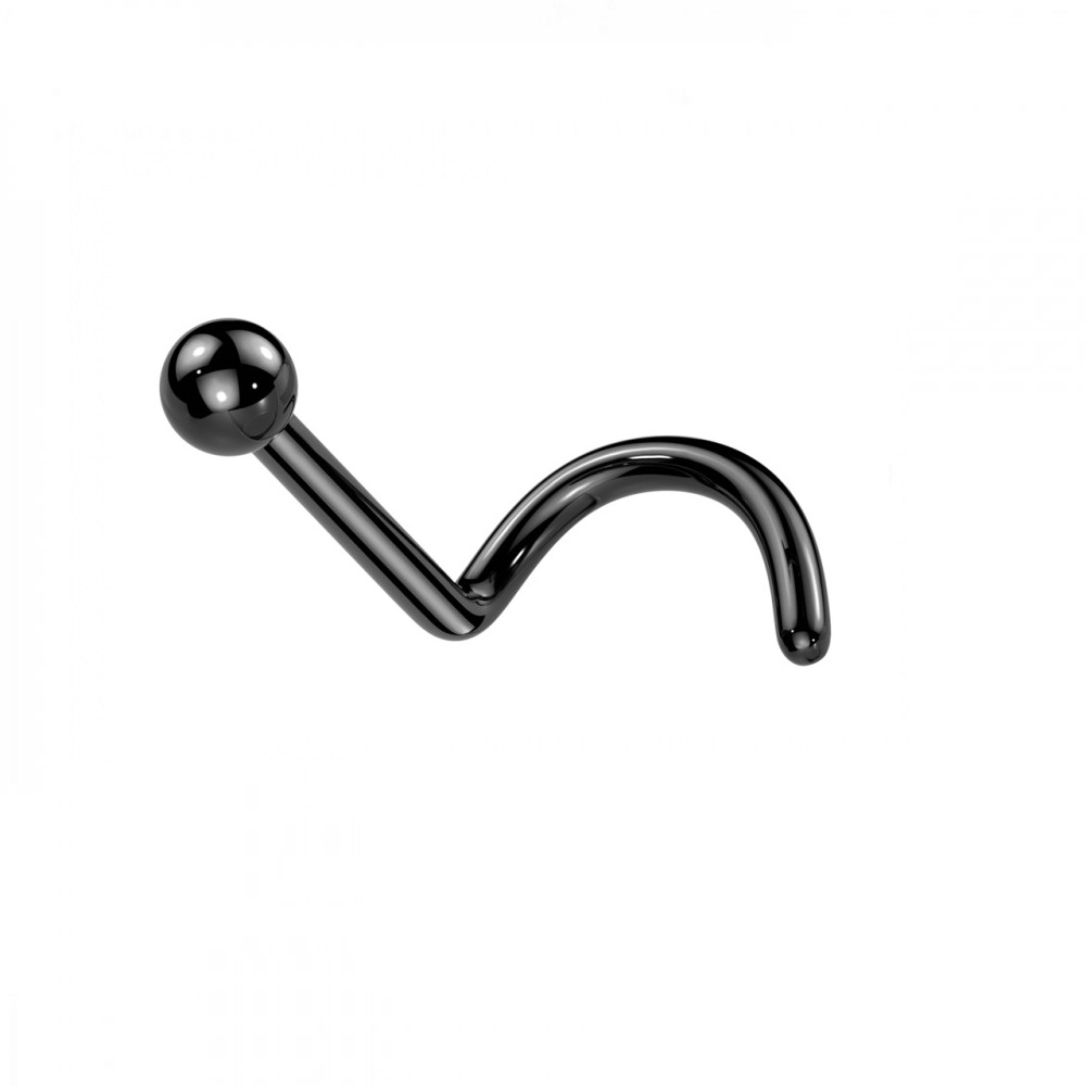 Обици на нос черни стоманени 2 Обици на нос черни стоманени - Image 2