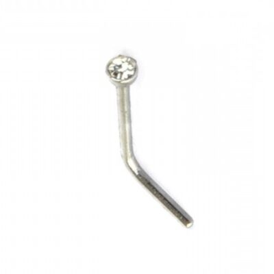 Бял кристал обици на нос