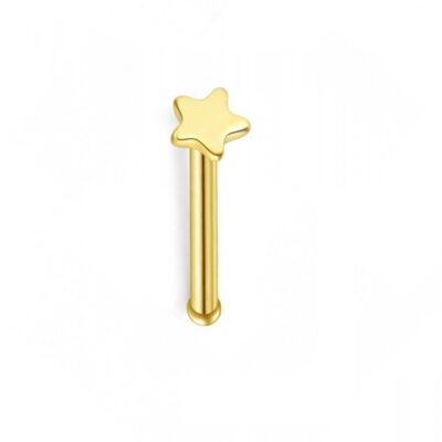 Златен пиърсинг звезда на нос