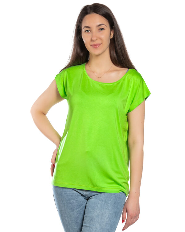 Свободна блуза неоново зелен цвят