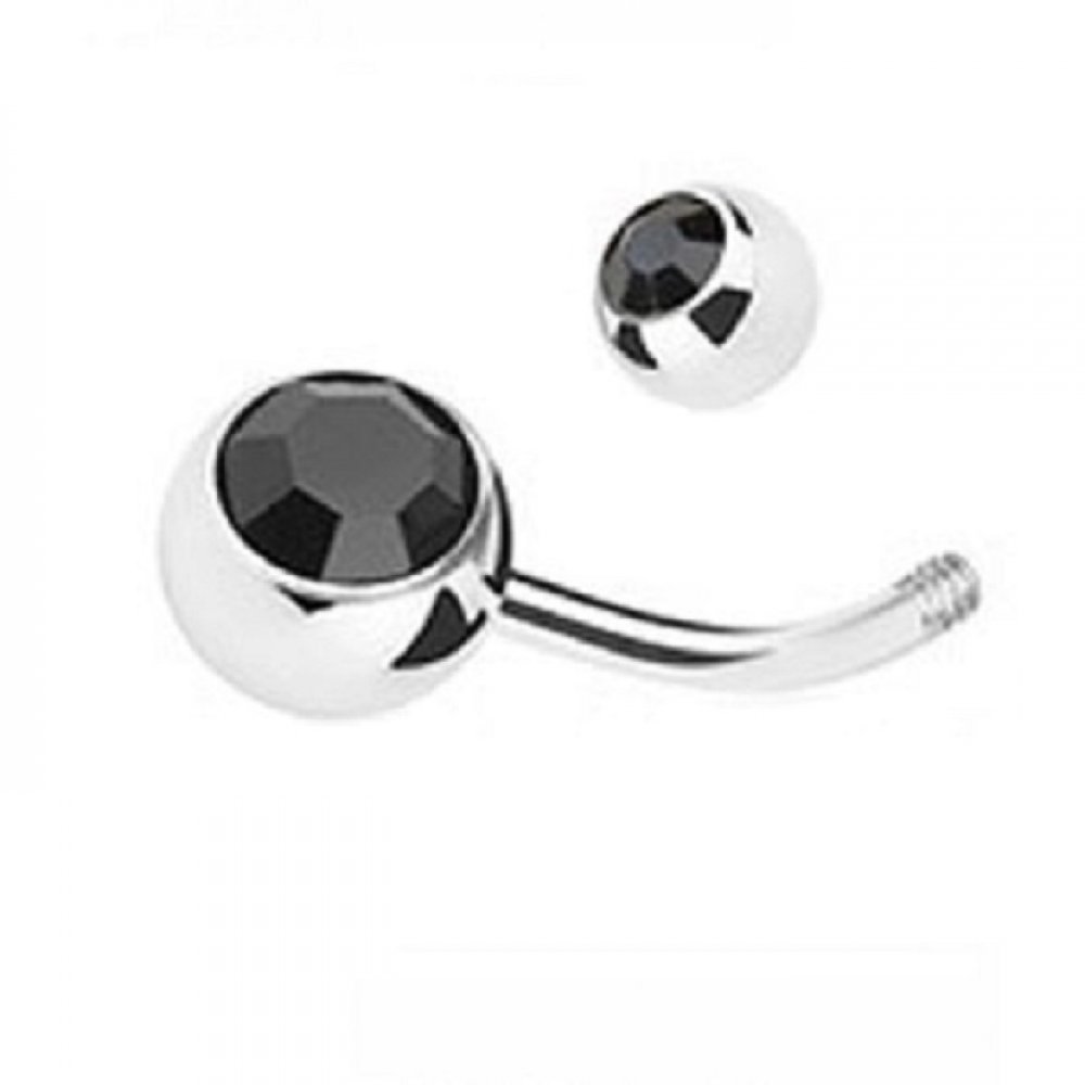 Черни кристали обици на пъпа 2 Черни кристали обици на пъпа - Image 2