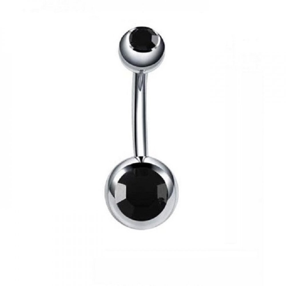 Черни кристали обици на пъпа 1 Черни кристали обици на пъпа