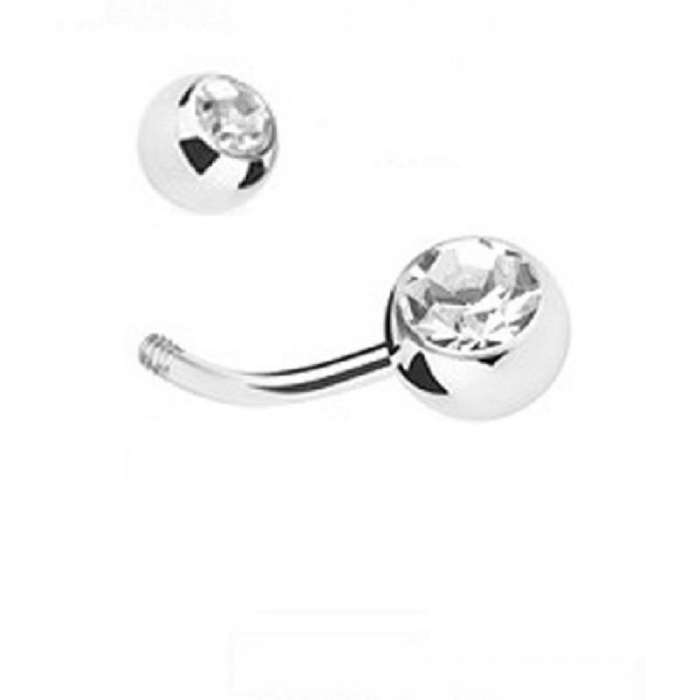 Обици на пъпа големи бели кристали 3 Обици на пъпа големи бели кристали - Image 3