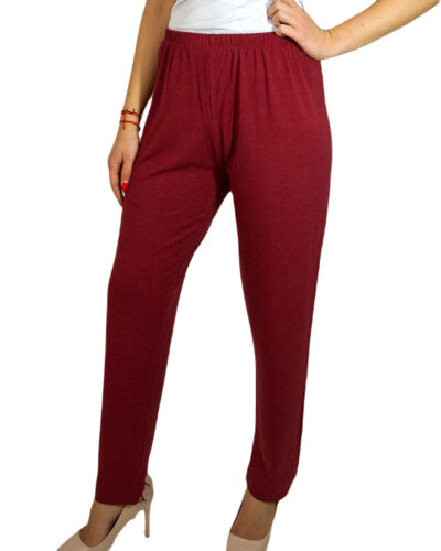 Дамски панталон с ангора цвят бордо