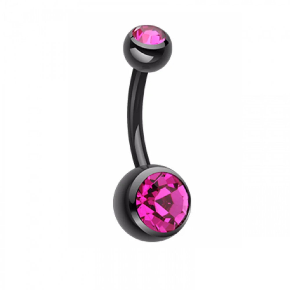 Черен пиърсинг с кристали 1 Черен пиърсинг с кристали
