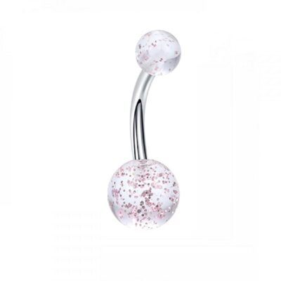 Обица на пъп розова роса