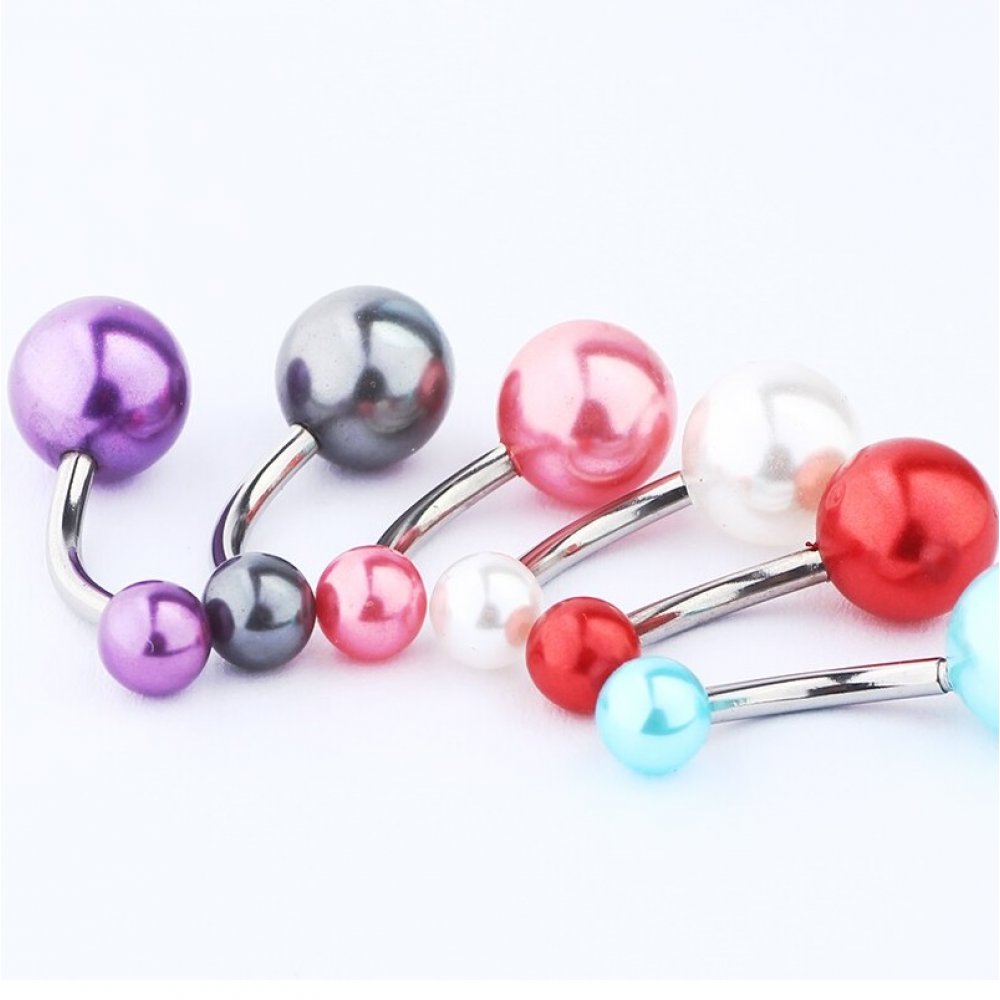 Обица с 2 червени перли 2 Обица с 2 червени перли - Image 2