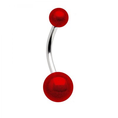 Обица с 2 червени перли