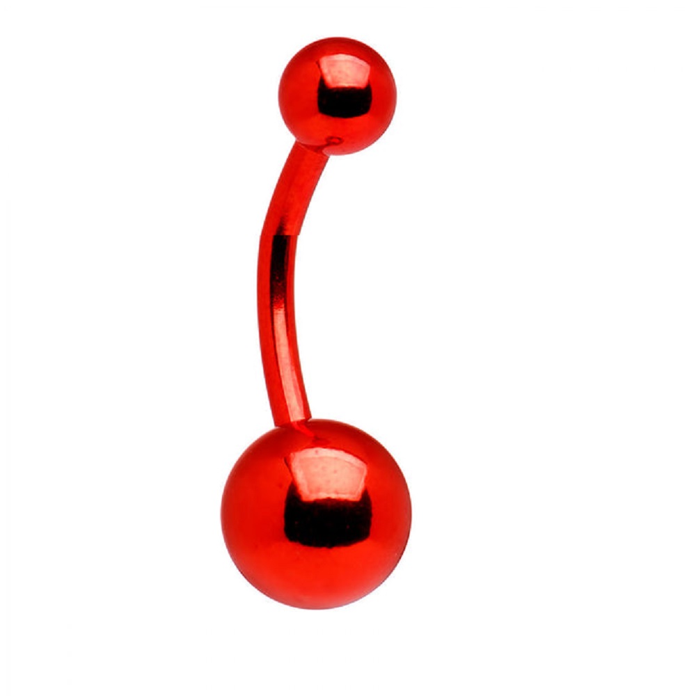 Стомана червени обици на пъп 1 Стомана червени обици на пъп