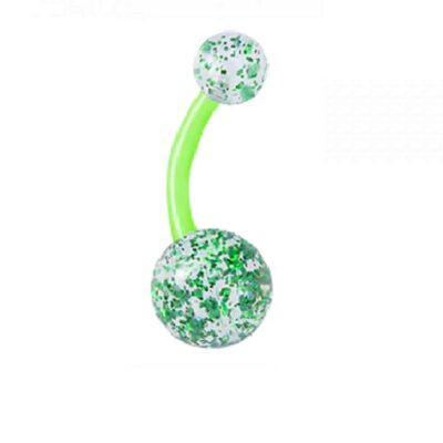 Зелена брокатена бляскава обица