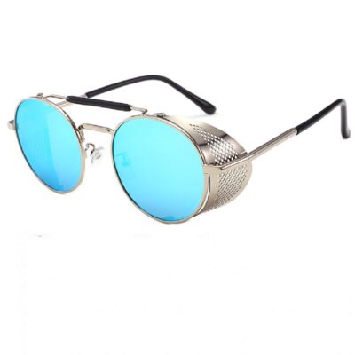 Сребърни огледални сини очила