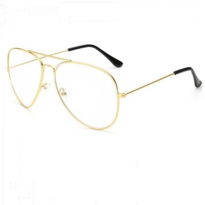 Прозрачни златни авиаторски очила