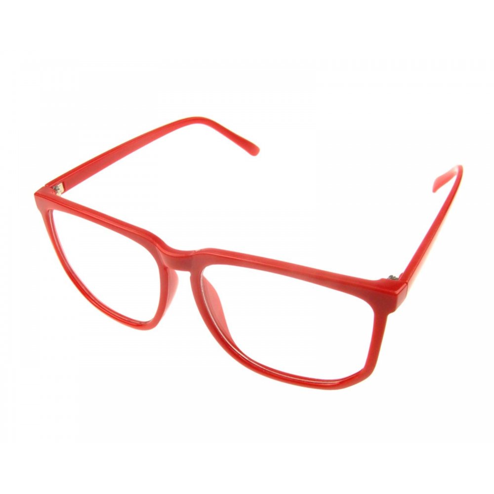 Голяма червена рамка прозрачни очила 2 Голяма червена рамка прозрачни очила - Image 2