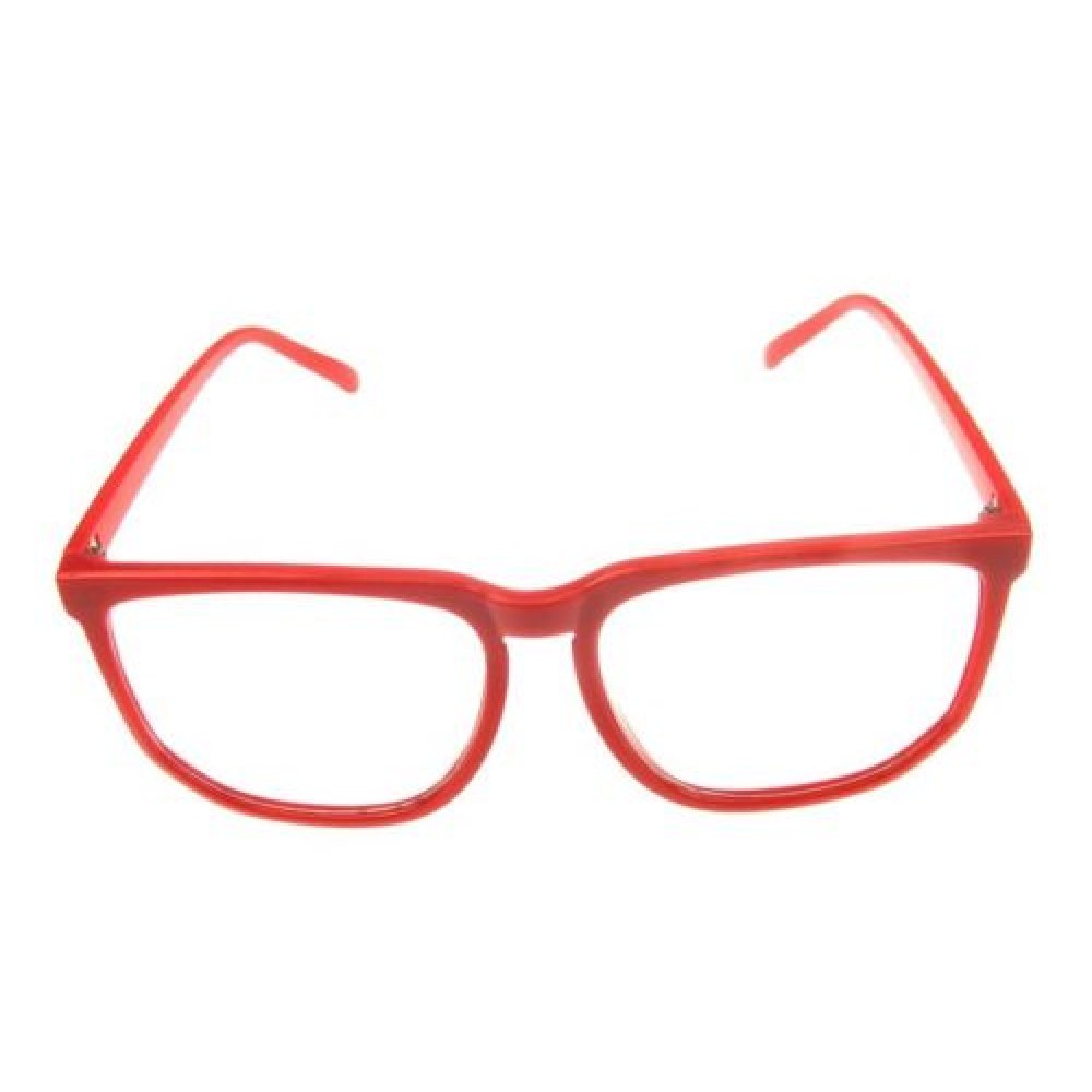 Голяма червена рамка прозрачни очила 3 Голяма червена рамка прозрачни очила - Image 3