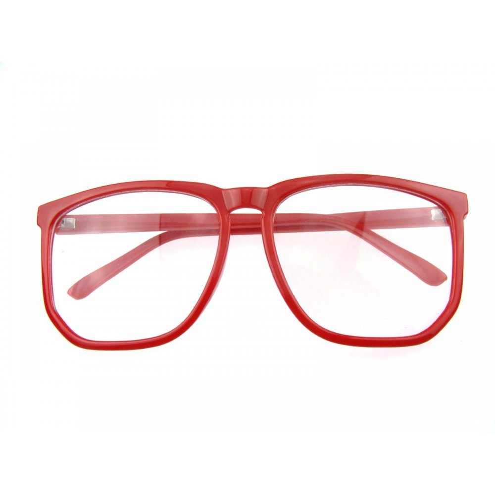 Голяма червена рамка прозрачни очила 4 Голяма червена рамка прозрачни очила - Image 4
