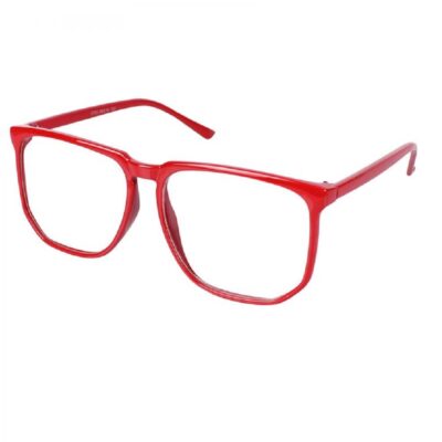 Голяма червена рамка прозрачни очила