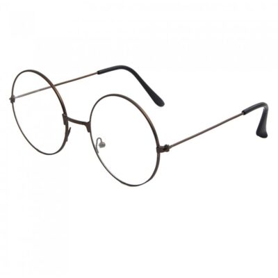 Кръгли очила в тъмно кафяви рамки