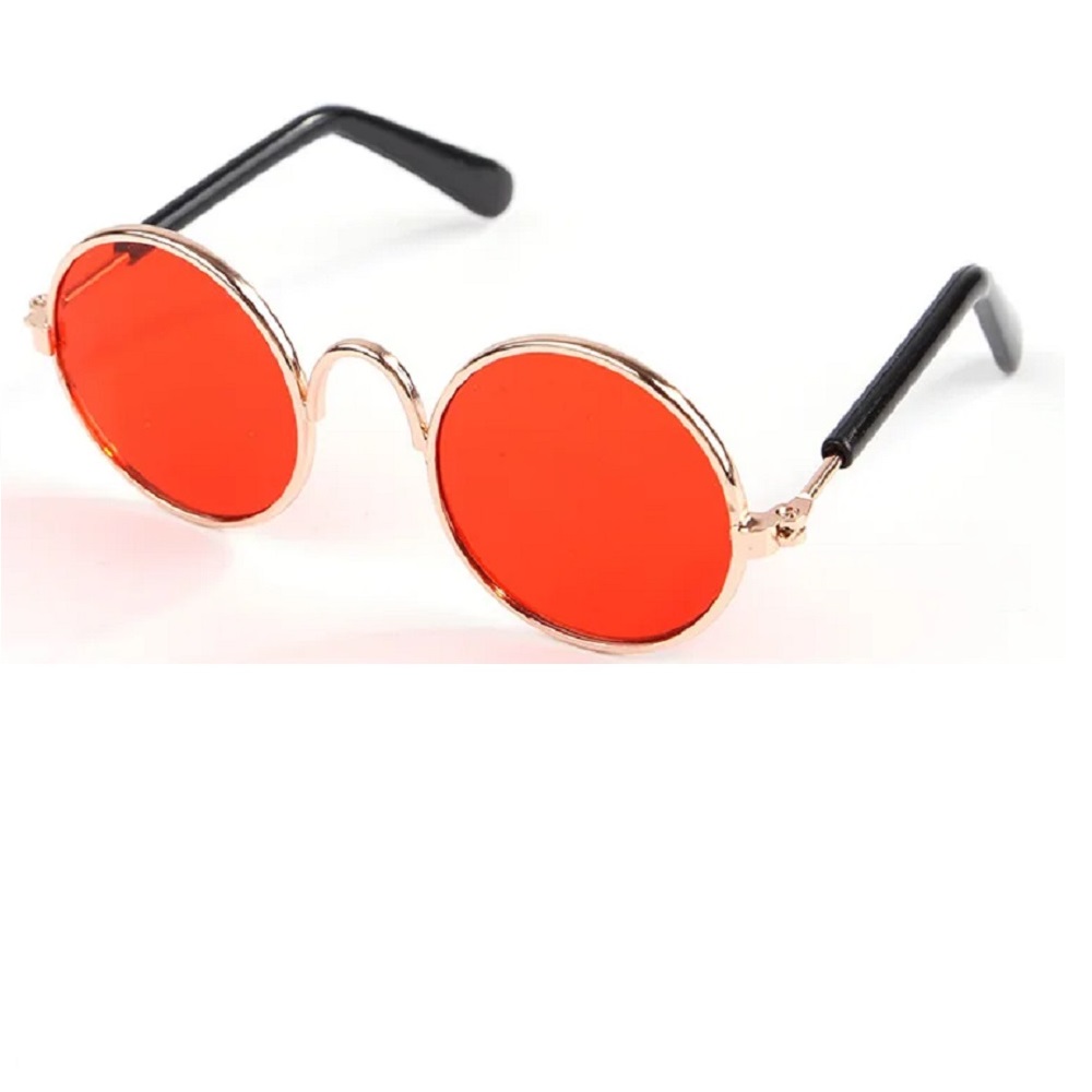 Мини очила червени кръгли стъкла 1 Мини очила червени кръгли стъкла