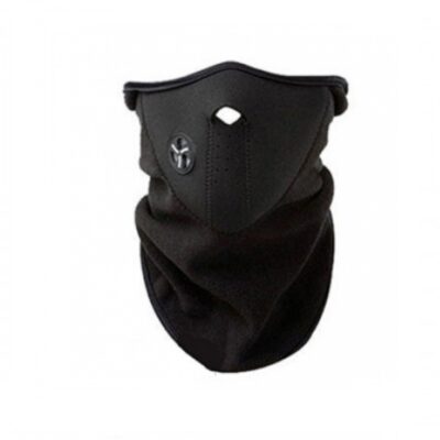 Поларена дебела черна мото маска