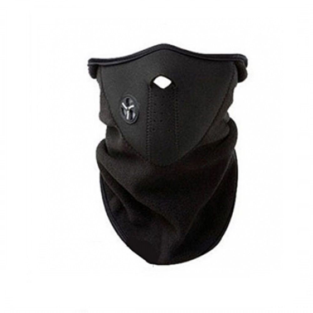 Поларена дебела черна мото маска 1 Поларена дебела черна мото маска